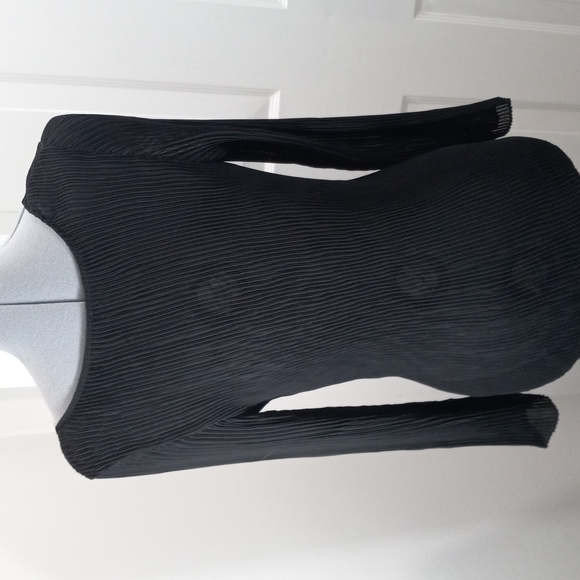 EILEEN FISHER  Black Ribbed Top Size Med - Picture 3 of 6